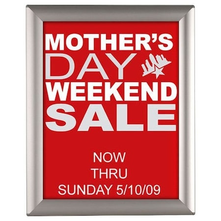 M&T Displays Opti Frame 8.5 in. X 11 in.  Poster Size 1 in. Silver Color Profile, Mitred Corner, w/Back Support UCP255N181x2990